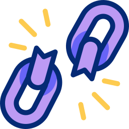 A broken chain link icon