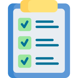 A clipboard or a document with a checkmark icon