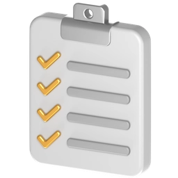 A checklist or a magnifying glass icon