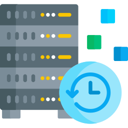 A cloud with a safe or vault icon for backups