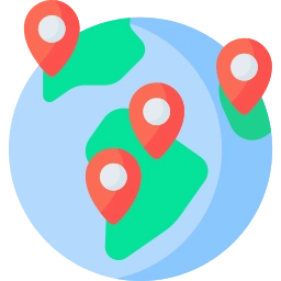 A globe with translation symbols icon