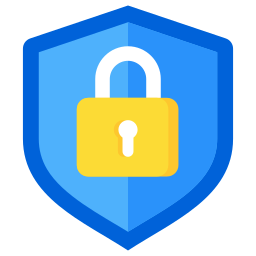 A locked padlock or a shield blocking arrows icon
