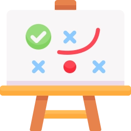 A blueprint or mind-map icon for planning